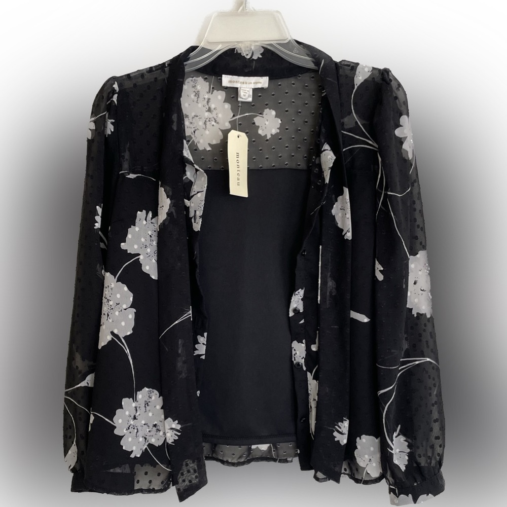 Monteau Women Floral Tie-Neck
Blouse